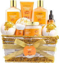 Gift Basket for Women Father&#39;s Day Gifts 10Pc Almond Milk Honey Beauty Personal  - £56.48 GBP