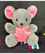 VTG Rare 1986 SWIB Grey Pink Mouse Plush Hand Puppet 9.5” Stuffed Toy An... - $19.35