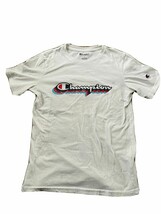 Champion T-shirt Tee shirt Youth Large White script Logo. - £3.04 GBP