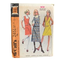 Vintage McCalls 2451 Misses Dress Pattern Sizes 14 1960s Retro Sewing uncut - $10.67