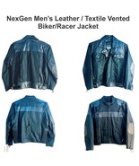 Vintage, NexGen M. Blk. Leather &amp; Textile Vent. Zip Out Lin. Biker, Race... - $1,491.55 MXN