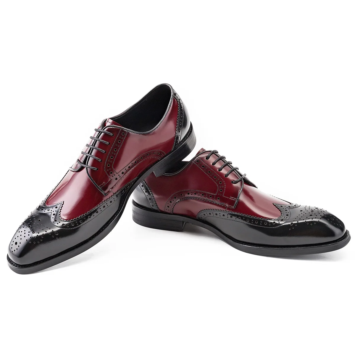 Clic Style  Leather Elegant Brogue Dress Shoes Men  Up Pointed Toe  For Men High - £162.20 GBP