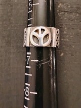 925 Sterling Silver 10 Mm Wide Peace Sign Band Ring Sz 6.75 - $29.99