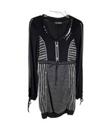 Forla Paris Black Long-Sleeve Knit Dress Tunic Sz. M - $719.69 MXN