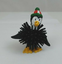 Vintage 1980s Christmas Penguin 2.25&quot; Rubber Puffer Ball Toy Rare - $9.89