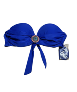 Xhilaration Bandeau Halter Bikini Top with Medallion Size L Blue Peach B... - €10,26 EUR