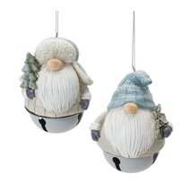 Gnome/Bell Ornament (Set of 12) 4.25&quot;H Resin - £69.67 GBP