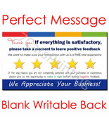 100 Thank You Cards for Sellers Single Sided Blank Writable Back - $10.95
