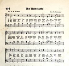 1893 Sheet Music The Homeland Christian Religious Victorian Hymns 7.75 X 5&quot; - £4.56 GBP
