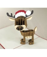 3D Pop Up Christmas Card, Holiday Card, Greeting Card, Reindeer, Noel - £5.05 GBP