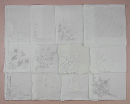 Lot of One Dozen Vintage White Wedding Hankies (Inventory Lot #79) - £79.64 GBP