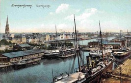 Steamer Ship Harbor Bremerhaven Germany 1910c postcard - $6.93