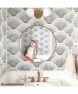Radiant Scallop Wall Stencil - LARGE WALL STENCIL - Modern Geometric Wal... - $49.00