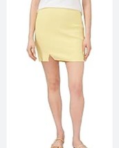 Riley &amp; Rae Women&#39;s Sia Yellow ribbed Pull-On Mini Skirt Front Slit XS NWT - £14.94 GBP