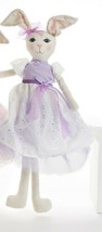 Girl Bunny Rabbit Linen Delton Doll Delton 21&quot;  Purple New - $20.00
