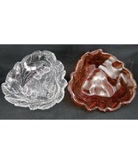 LOT OF 2 VINTAGE DEPRESSION GLASS RASPBERRY &amp; LEAF PATTERN  BOWLS: Clear... - $16.00