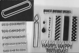 Candles &amp; Sentiments Stamp &amp; Die Set. Die Cutting Cardmaking Scrapbookin... - $6.69