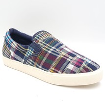 Club Room Men Slip On Sneakers Tate Size US 11.5M Blue Madras Checkered - £25.55 GBP