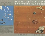 Paros Santorini Greece Brochure Map of Cyclades Beach with Shells Cover - $17.82