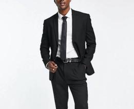 Topman Black Notch Lapel Skinny Fit Suit Jacket Size 48R - £36.05 GBP