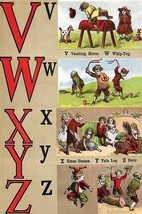 V, W, X, Y, Z Illustrated Letters by Edmund Evans #2 - Art Print - £17.85 GBP+