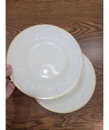 Lot 2 Wedgwood Patrician Ivory Gold Rim Etruria &amp; Barlaston 10.75&quot; Dinne... - $37.95