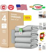Max Absorbency Reusable Bed Pads, 4 Pack - Gray &amp; White, Safe for Sensit... - $812.19 MXN