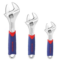 WORKPRO 3-piece Adjustable Wrench Set CR-V with Rubberized Anti-Slip Gri... - $38.99