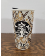 Starbucks Ceramic 12oz Tumbler Travel Mug 2015 Texas Snake Skin Pattern ... - $37.69 CAD