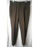Brown flat front cuffed suit Sz 36 dress pants - $19.19