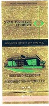 Matchbook Cover Garrett National Bank Oakland Accident Bloomington Pay B... - $0.70