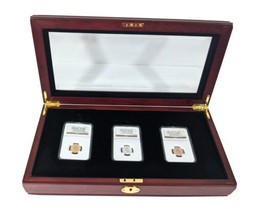 1861 Confederate Cent 3 Coin Set Smithsonian Restrike Private Issue 2011 Gold - £1,131.34 GBP