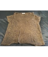Cato Woman Cowl Neck Sweater Tunic 22/24W Brown Short Sleeve Pullover Kn... - $15.76