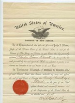 1877 United States of America District of New Jersey Certificate to Practice Law - £204.17 GBP