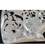 Antique Asian Shell Mother Of Pearl Hand Carved Pierced Engraved Intricate - £359.36 GBP