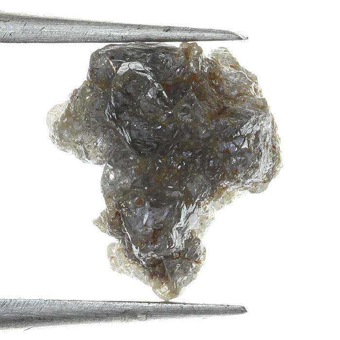 0.93 Ct Loose Raw Natural Rough Grey Color Diamond For Ring - $13.74