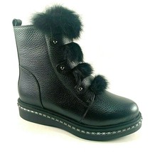 Passaggi 82011-B11 Black Leather Low Wedge Ankle Booties - $94.50