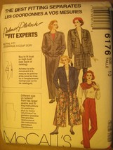 UNCUT Sewing Pattern 1992 McCALL&#39;S 10,12,14 JACKET Lining CULOTTES 6176 ... - $3.99