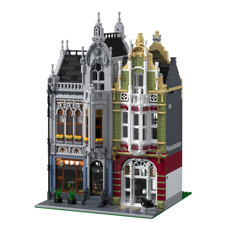 Creative MOC Weapon Museum Street View Architecture Modular Building Blocks - £230.60 GBP+