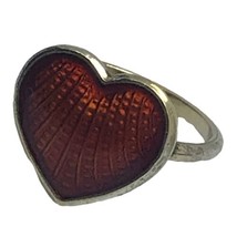 Norwegian Designer Ring, Enamel Heart Ring, Sterling Silver Baby Girls Size 1.5 - £59.93 GBP