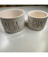 Rae Dunn Artisan SALSA &amp; GUAC Dip Bowls Set Ceramic Farmhouse Kitchen Decor - $39.99