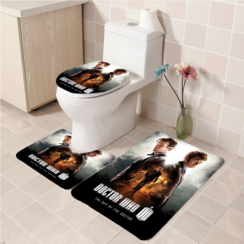 3Pcs/set Tardis 05 Bathroom Toilet Mat Set Anti Slip Bath Mat Decorative - $33.29+