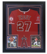 MIchael Nelson Trout Autographed Angels Authentic Framed Red Jersey MLB - £1,412.39 GBP