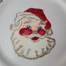 Vintage Hand Painted Santa Clause Christmas Baret Ware Tin Metal Art Tray Plate - £7.39 GBP