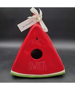 New w/Tags Rae Dunn Watermelon Slice Birdhouse SWEET Red Ceramic Artisan... - $27.15 CAD