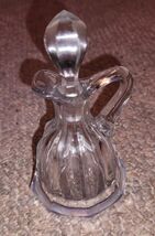Vintage Clear Glass Vinegar or Oil Cruet Bottle With Stopper - $14.99