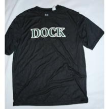 Dock Mens Graphic T-Shirt Short Sleeve Crew Neck Black Sportswear Shirt S - $12.15