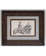 Original &quot;Two Ropers&quot; Pencil Sketch by Don Merrifield &#39;79 Framed 18.75&quot; ... - $21,627.56 MXN