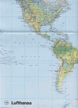 Lufthansa World Cities Served Map &amp; Photos 1990 German Airline - $27.72