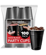 Black Plastic Cups Disposable, 16Oz (100 Count) Heavy-Duty, Large Party ... - $611.13 MXN